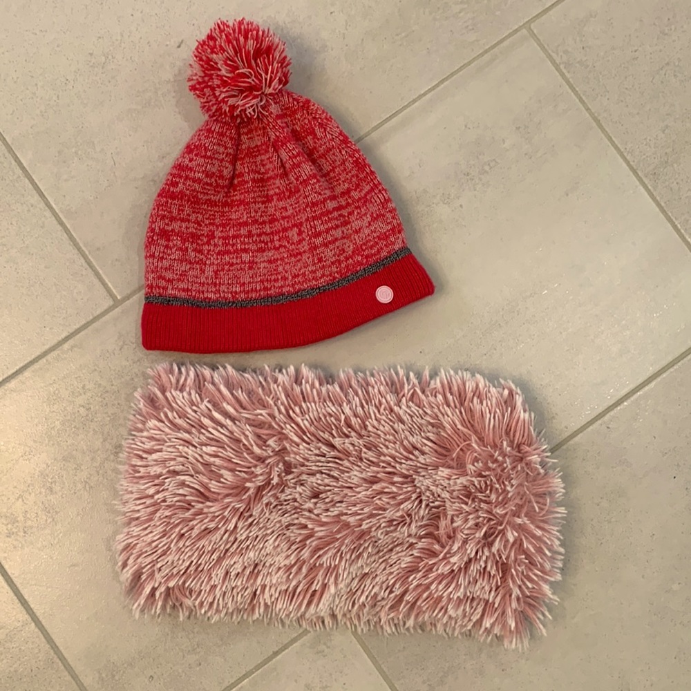 Pink hat and scarf